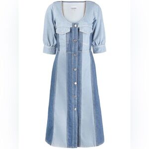 GANNI Women’s panelled midi organic cotton dress EU 48 US 16 2XL